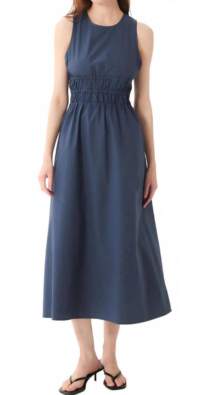 NEW DELUC turchi midi dress in navy